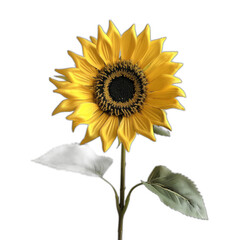 Fototapeta premium A close-up of a sunflower in full bloom against a bright sky, showcasing vibrant yellow petals and a detailed brown center, capturing the essence of summer and natural beauty.