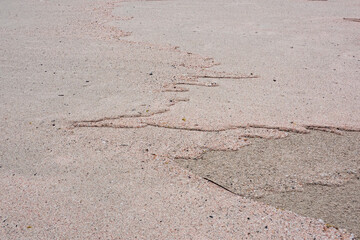 Sedimentation of the pink sand that is characteristic of Elefonisi’s beach on Crete, Greece, in fact a mixture of sand with fragments of shells and all kinds of small organisms