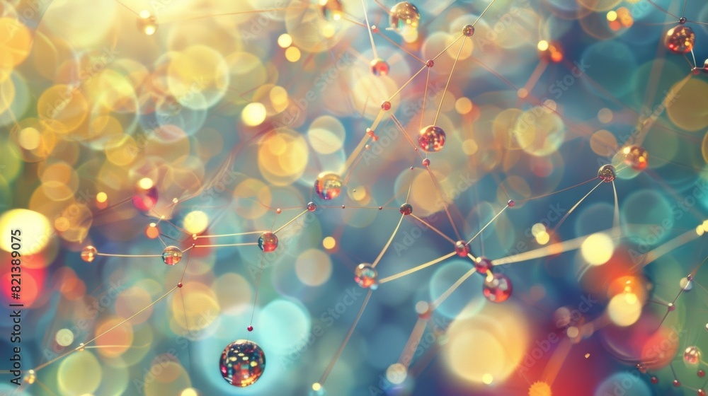 Poster an artistic interpretation of particle decay chains emphasizing the beauty and complexity of these f