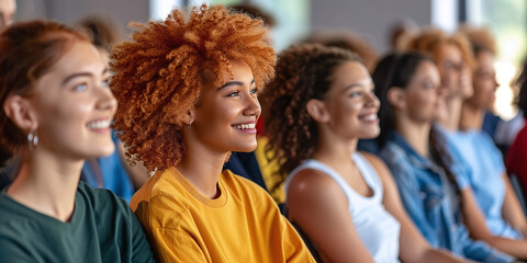 Fototapeta premium a group of beautiful women of different skin colors and nationalities, equal opportunity policies and employment equality. Equal opportunity concept