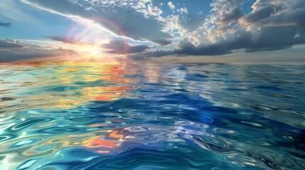 Obraz premium The water shimmers with the everchanging nature of the Quantum Sea ever elusive yet ever present.