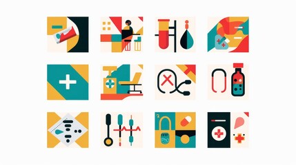 Medical Icons Set for Healthcare and Pharmacy Websites