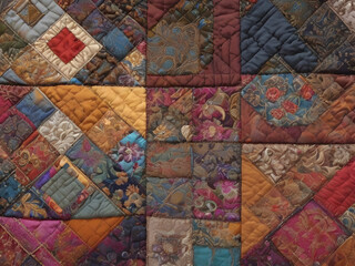 Intricate Patchwork. A Dance of Fabrics and Hues