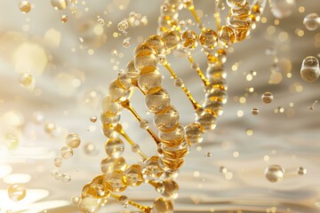 DNA repair face serum with golden serum molecules