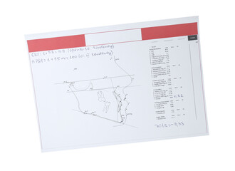 Visualization of human maxillofacial section for dental analysis printed on paper isolated on white