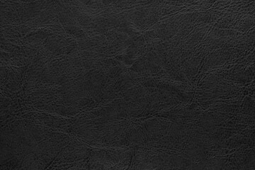 Genuine black leather texture, natural animal skin, luxury vintage cowhide background. Eco friendly leatherette, faux leather. Wallpapere, backdrop, copy space