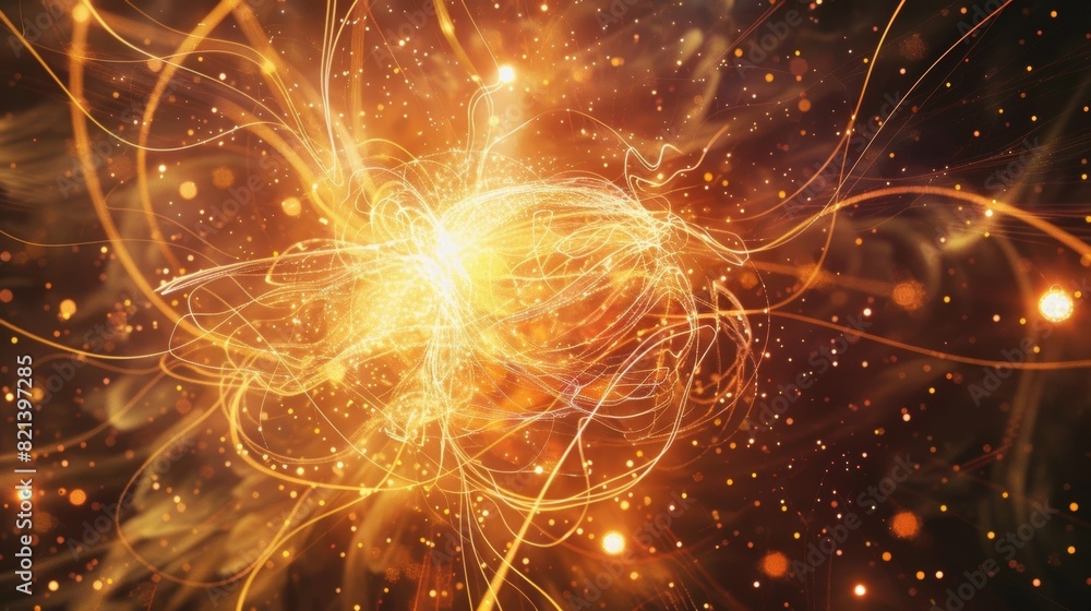 Poster a visual representation of the immense power and energy released when subatomic particles collide.