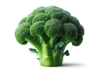 Broccoli head isolated on white healthy superfood