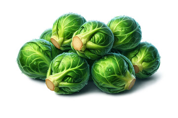 Brussels Sprouts isolated on white