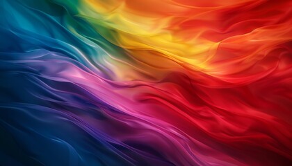 Fototapeta premium Vivid abstract background with a flowing wave pattern in a vibrant rainbow color gradient, perfect for modern and dynamic designs.