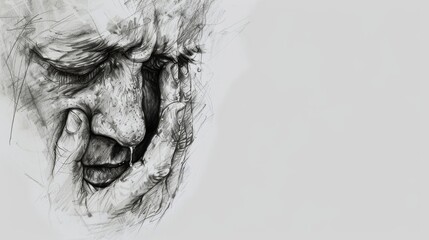 Sadness portrait for mental health awareness