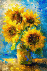 sunflowers in a vase