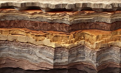 cutaway of the Earth's soil, showing the various layers of rock and soil.