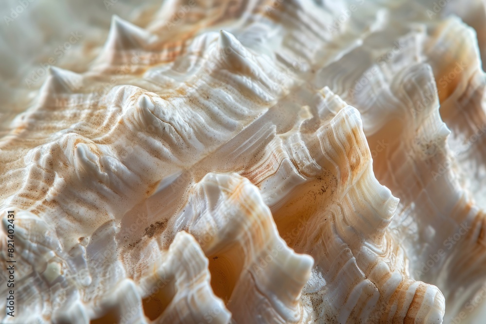 Poster A macro view of a textured seashell