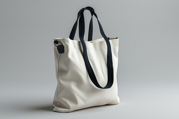 Isolated blank white tote bag mockup, ideal for showcasing custom bag artwork or prints. Generative Ai.