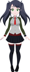 anime girl vector illustration. Anime girl character