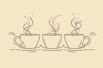 Obraz premium Artistic Coffee Cup with Steam on Abstract Background 