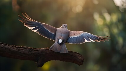 A winged dove with copy space that symbolizes the Holy Spirit of the New Testament