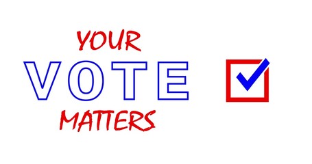 Your Vote Matters text sign. Vote elections concept