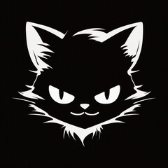 Obraz premium Evil Cat logo in black background 