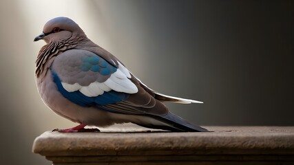 A winged dove with copy space that symbolizes the Holy Spirit of the New Testament