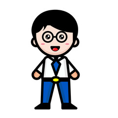 
illustration of a student wearing glasses