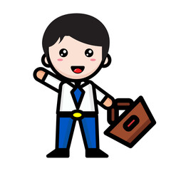 illustration of student with basket