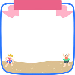 여름 프레임 리본 틀