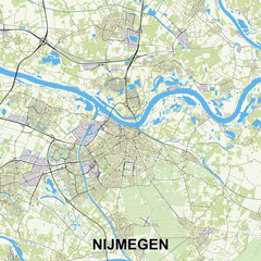 Nijmegen, Netherlands Poster map art