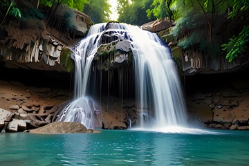First level of Erawan Waterfall in pakistan
