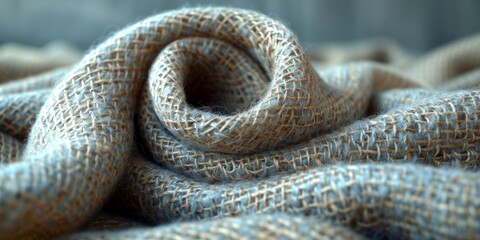Fototapeta premium A close-up view of intricately woven burlap fabric showing detailed texture and patterns, highlighting the natural and rustic appeal of this traditional material