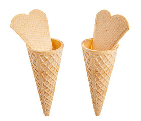 Ice cream cones isolated on a white background