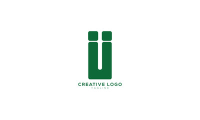 IUI II UI Abstract initial monogram letter alphabet logo design