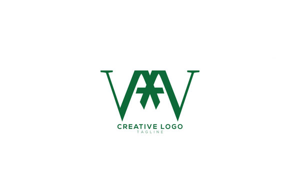 VMV VM MV Abstract initial monogram letter alphabet logo design