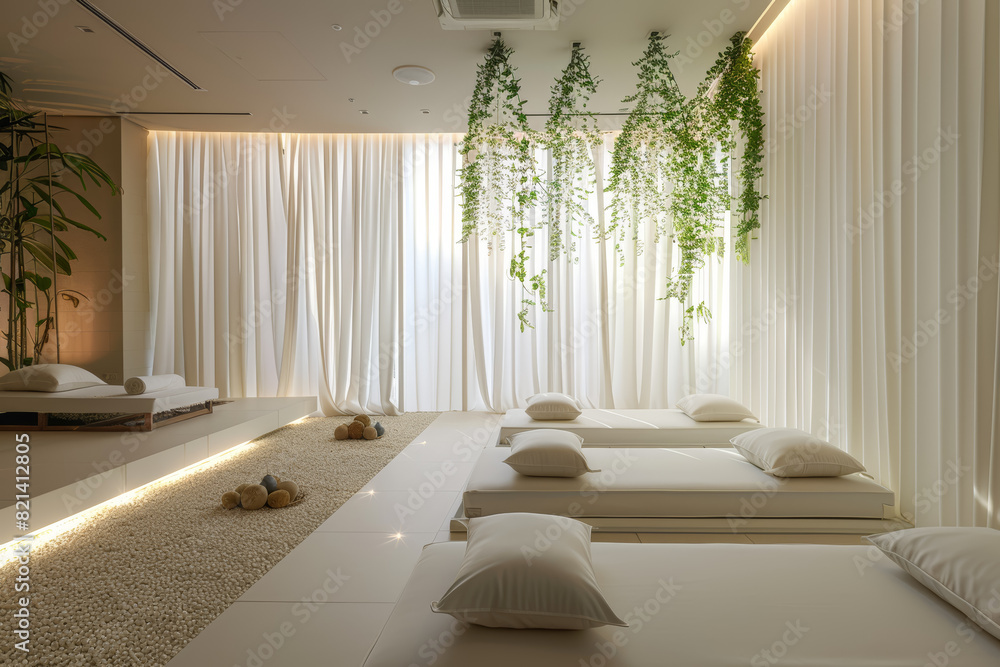 Poster a tranquil sanctuary where guests can escape the stresses of modern life and reconnect with their in