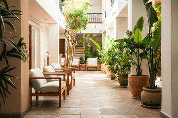 A tranquil courtyard garden tucked away within the hotel grounds, offering guests a serene oasis...