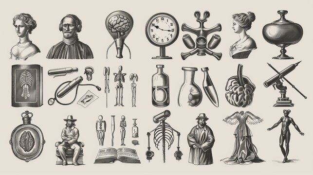 Vintage Anatomical Illustrations for Medical Or Science Themed Designs