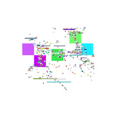 Obraz premium Colorful glitch screen elements vector background, abstract digital pixels noise error video damaged television signal