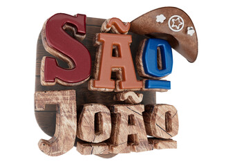 Sao Joao Letreiro Color Selo 3D