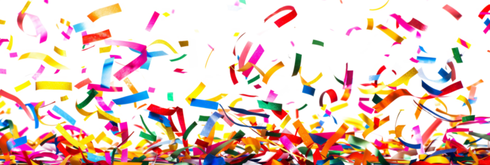 Festive colorful confetti in motion for celebration and party designs