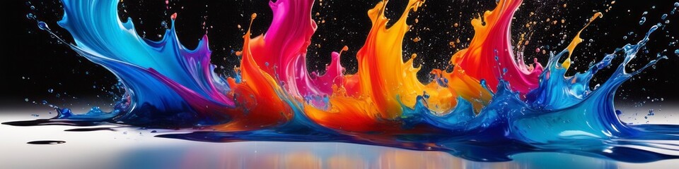 An artistic display of abstract color splashes, this background features a spectrum of bright colors that seem to dance with life and movement.