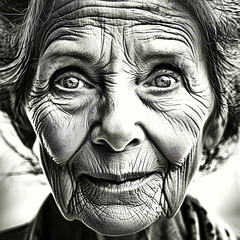 Elderly woman face