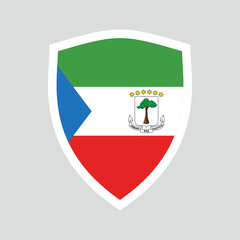Equatorial Guinea Flag in Shield Shape Frame