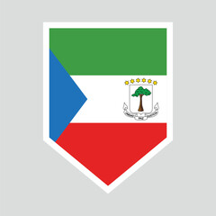 Equatorial Guinea Flag in Shield Shape Frame