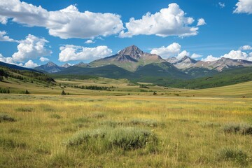 Fototapeta premium Serene mountain vistas - Capturing the majesty of towering peaks and expansive landscapes