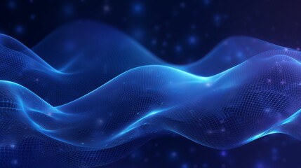 Abstract blue tech background with digital wave