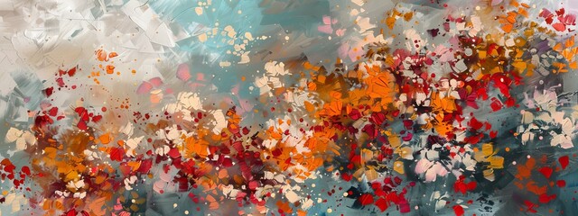 Abstract colorful floral acrylic painting background. Abstract painting for wall art, print and wallpaper