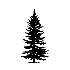 Obraz premium Pine Tree Silhouette Vector Clipart.