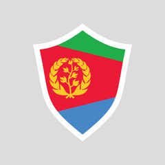 Eritrea Flag in Shield Shape Frame