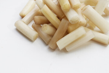 Fresh lotus rootlet on white background.